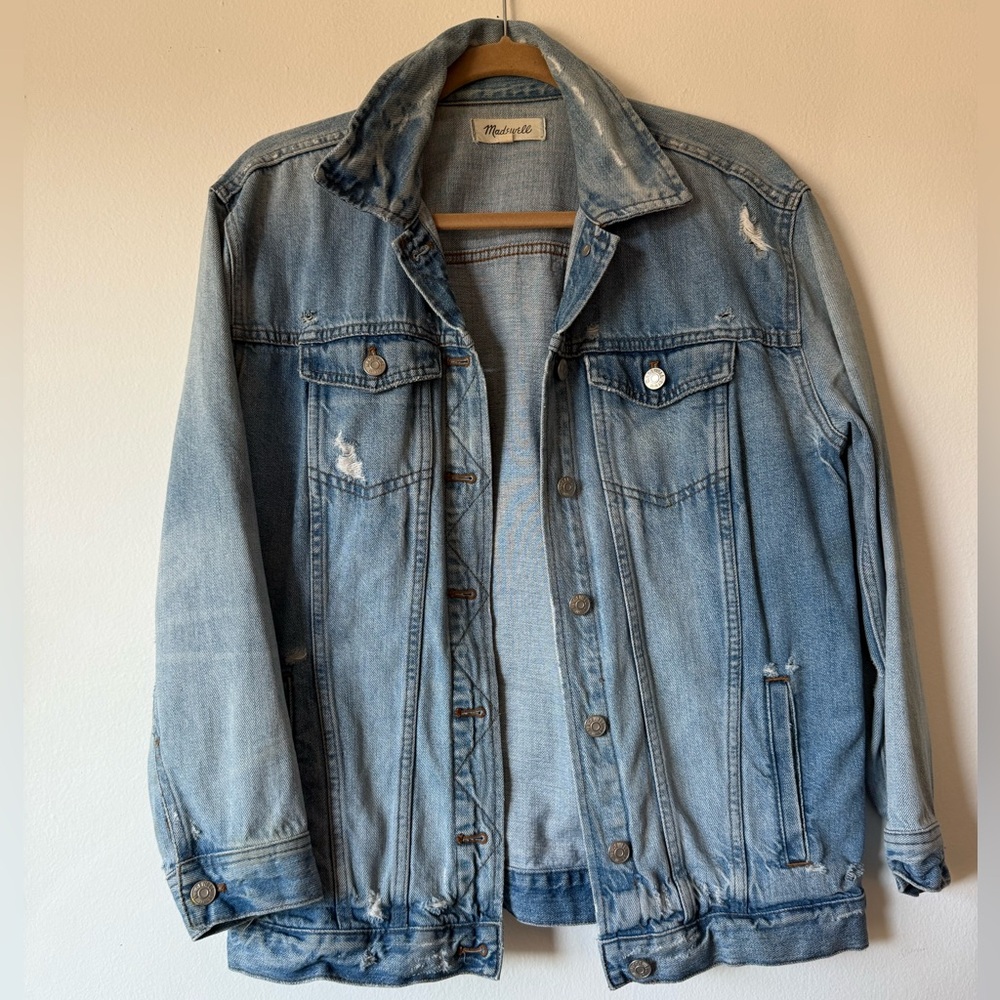 Madewell Distressed Blue Jean Jacket